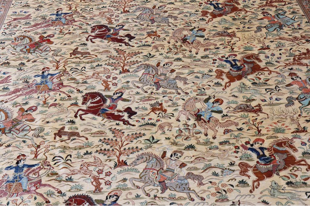 tapis ghoum cavalier soie 400 x 300 cm