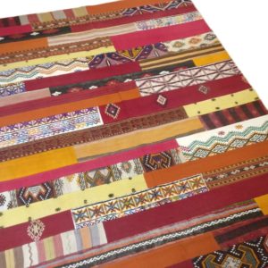 kilim patchwork turc detaillé en motif vue zoomé