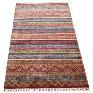 tapis khorjin afghan multicolor rouge bleu