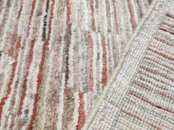tapis moderne afghan noué main rayure couleur douce