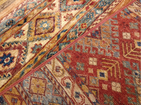 tapis moderne afghan haut de gamme avec rayures multicolores
