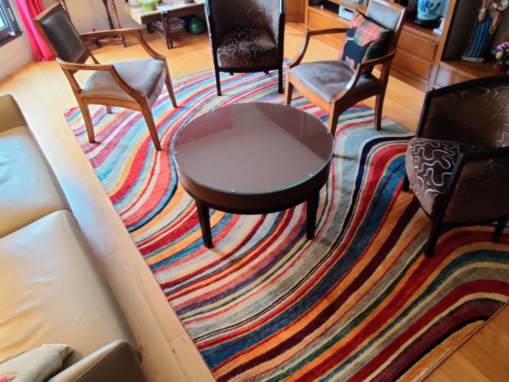tapis onde dorient afghan en situation