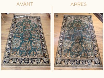 Redonner éclat et tenue à un tapis Ghoum en laine et soie