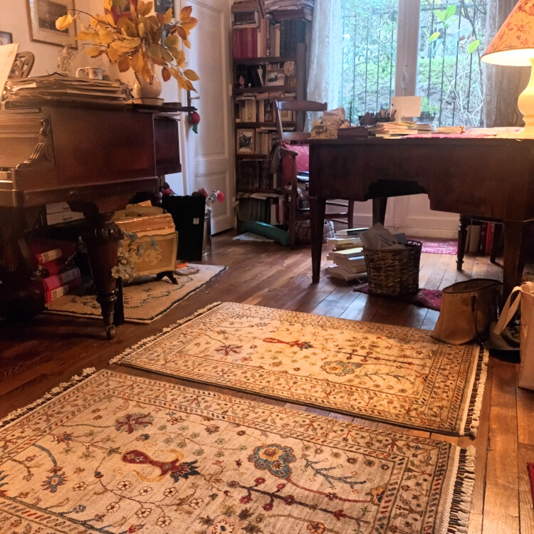 Créer une harmonie poétique dans un bureau ancien avec deux tapis Saray 1