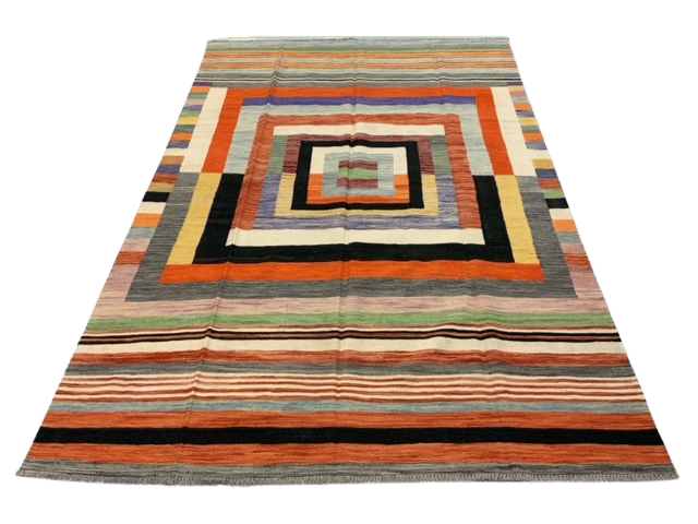 Navmez kilim moderne geometrique coloré