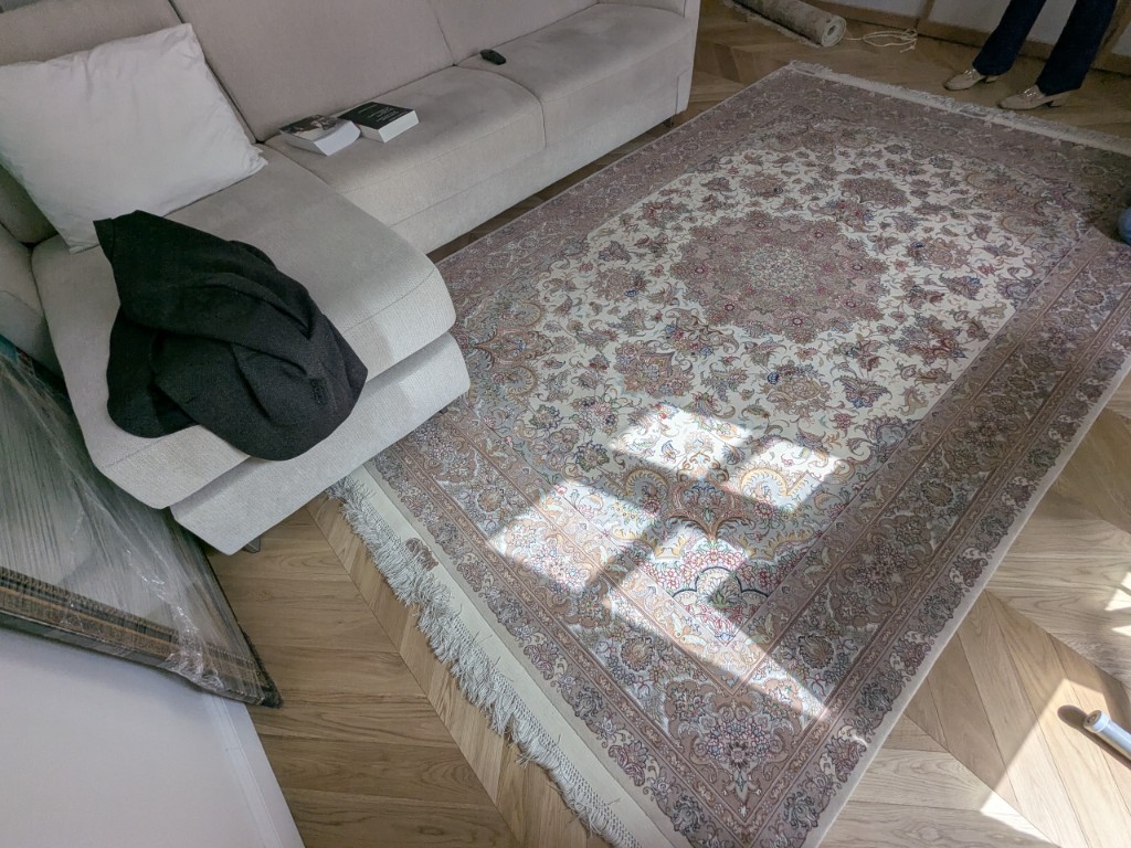 Apporter raffinement et lumière à un salon avec un Tabriz en laine et soie 1