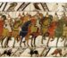 Détail de la broderie de Bayeux, fils de laine teints sur une toile de lin